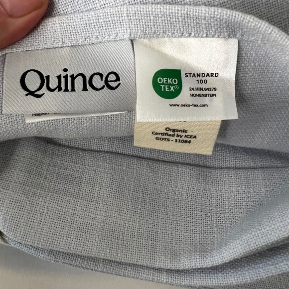 Quince 100% Organic Cotton Woven Napkins Set Of 4 20 x 20" Pale Blue NIP - Picture 3 of 5